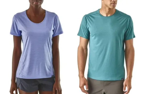 Patagonia capilene cool lightweight shirt and strider shorts.